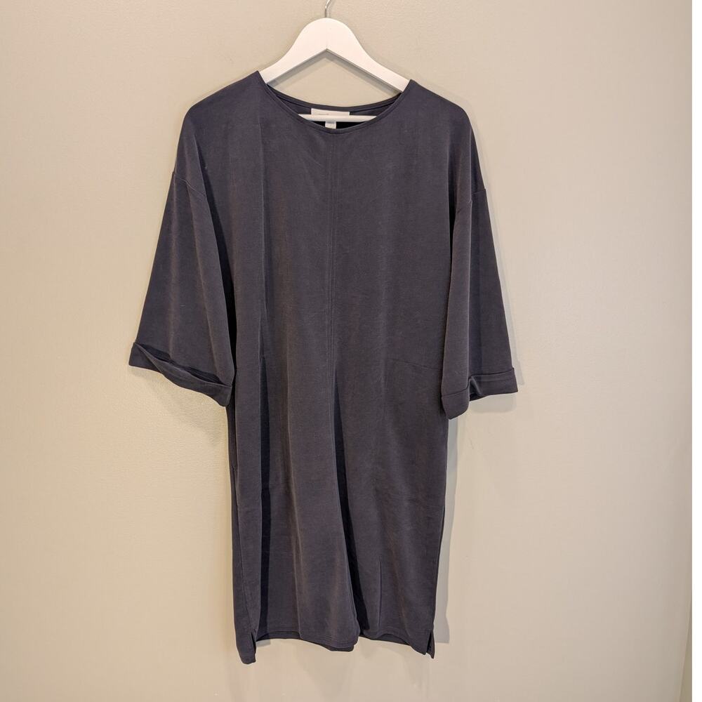 J. Jill PureJill Dress Slate SandWashed Blue Grey Lagenlook Coastal - Size S